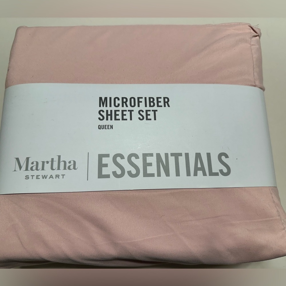Martha Stewart pink microfiber sheet set